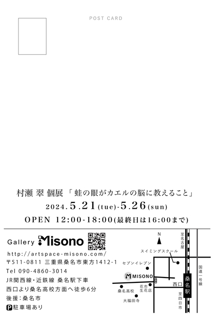 村瀬翠個展「蛙の眼がカエルの脳に教えること」